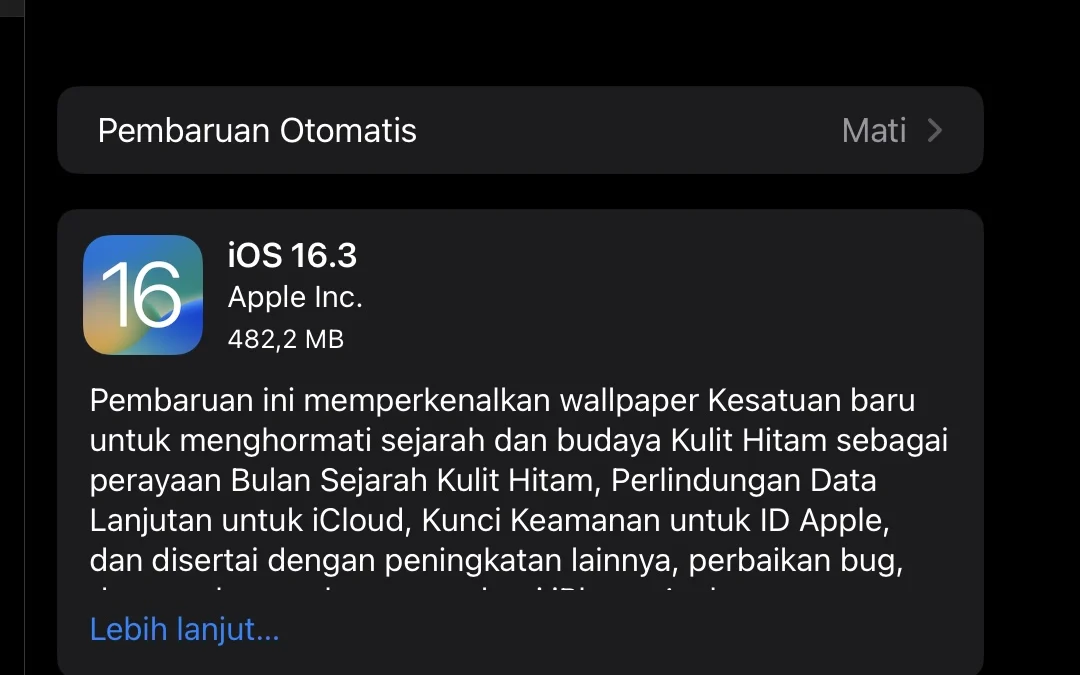 Apple Rilis iOS 16.3, Ini Perubahan Lengkapnya