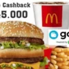 Gopay dan McDonalds memberikan promo cashback selama Februari 2023.